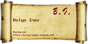 Bolyo Inez névjegykártya